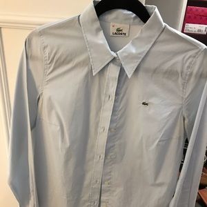 Women’s Lacoste light blue button down blouse